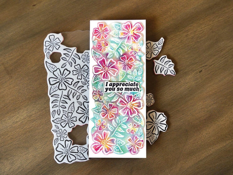 Simon Hurley create. Slimline Peel-Apart Stamps Bold Blossoms