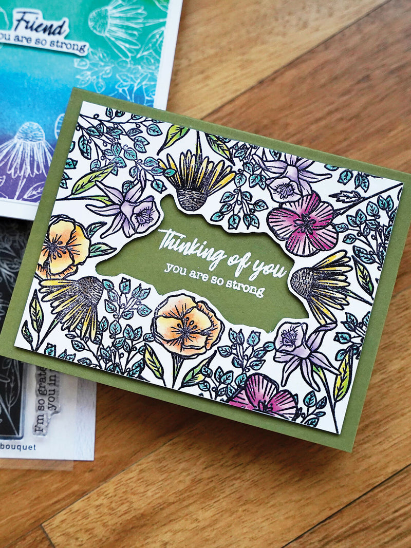 Simon Hurley create. Photopolymer 12 Piece Stamp Set Bold Bouquet