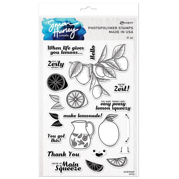 Simon Hurley create. Photopolymer 21 Piece Stamp Set Zesty