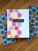 Simon Hurley create. 6" X 6" Background Cling Stamp Stippled Circles