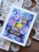 Simon Hurley create. 6" X 6" Background Cling Stamp Stitched Snowflakes