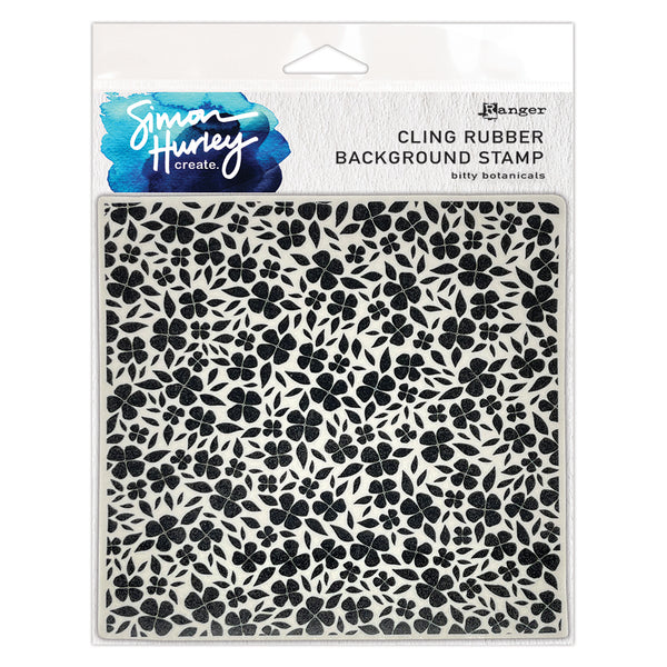 Simon Hurley create. 6" X 6" Background Cling Stamp Bitty Botanicals