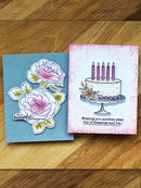 Simon Hurley create. 6" X 6" Background Cling Stamp Kaleidoscope Flowers