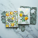Simon Hurley create. 6" X 6" Background Cling Stamp Sketched Citrus