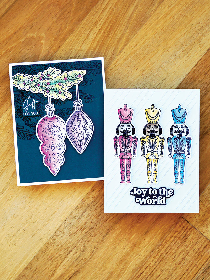 Simon Hurley create. Photopolymer 21 Piece Stamp Set Folk Art Ornaments