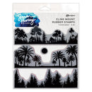 Simon Hurley create. 6" X 6" Background Cling Stamp Treescapes