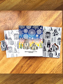 Simon Hurley create. 6" X 6" Background Cling Stamp Christmas Village