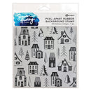 Simon Hurley create. 6" X 6" Background Cling Stamp Christmas Village