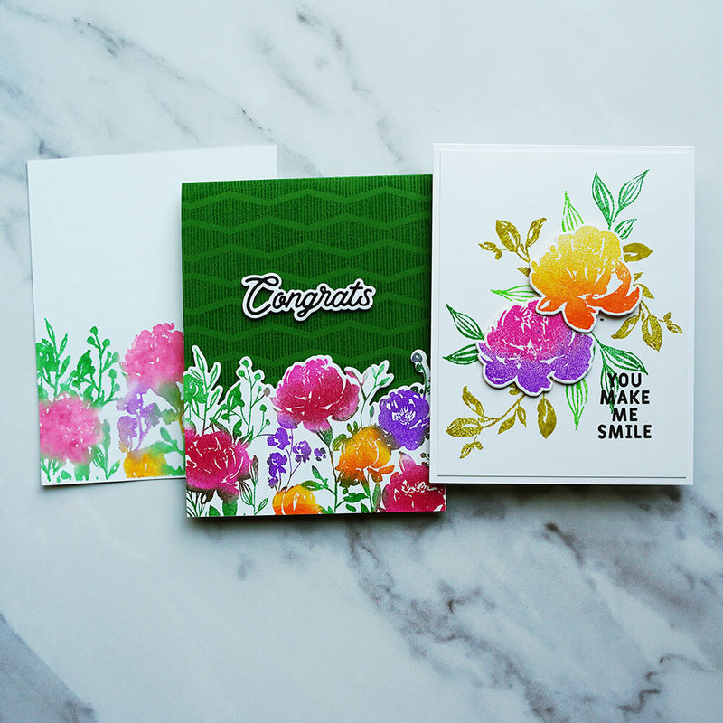 Simon Hurley create. Photopolymer 18 Piece Stamp Set Watercolor Flowers