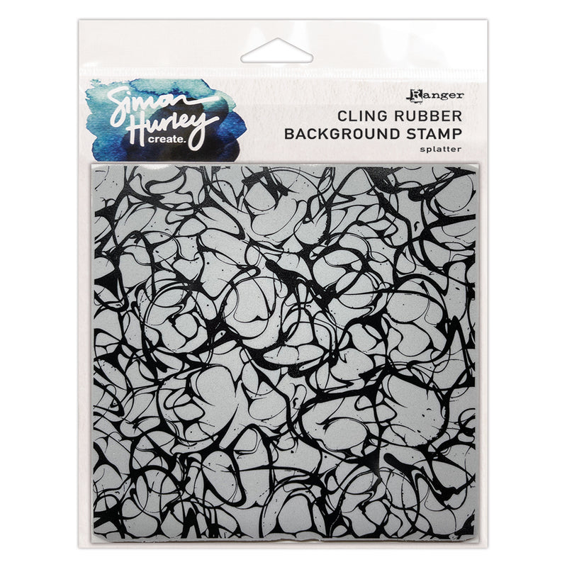 Simon Hurley create. 6" X 6" Background Cling Stamp Splatter