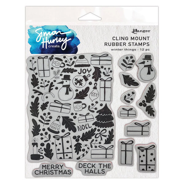 Simon Hurley create. Photopolymer 12 Piece Stamp Set Winter Things