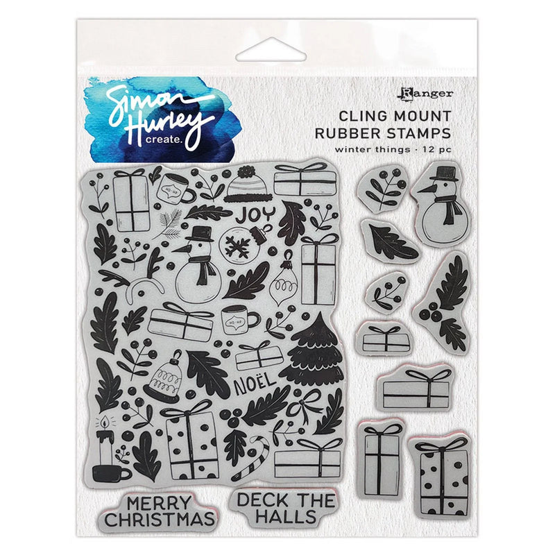 Simon Hurley create. Photopolymer 12 Piece Stamp Set Winter Things