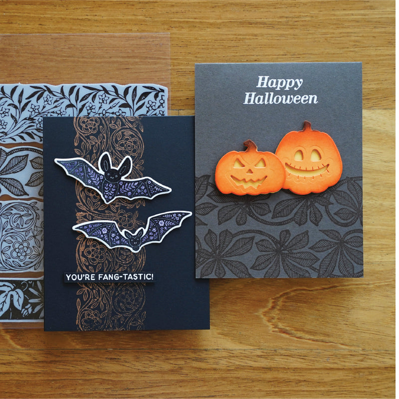 Simon Hurley create. 6" X 6" Background Cling Stamp Floral Borders