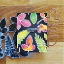 Simon Hurley create. 6" X 6" Background Cling Stamp Leaf Prints