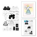 Simon Hurley create. 6" x 9" Clear Stamps Birthday Party