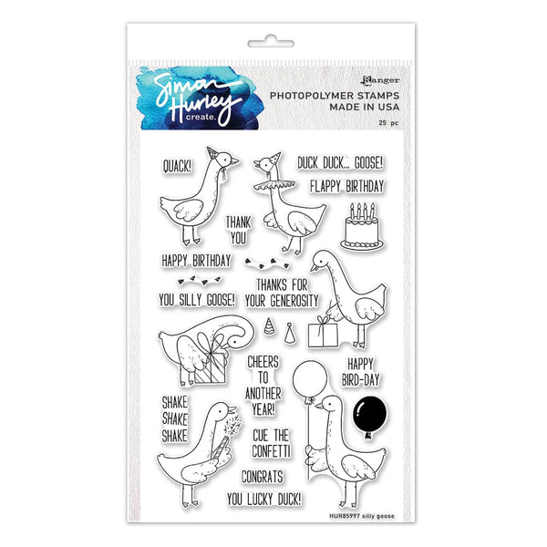 Simon Hurley create. 6" x 9" Clear Stamps Silly Goose