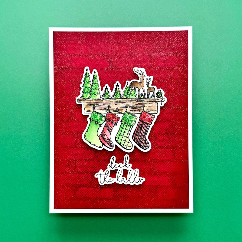 Simon Hurley create. 6" x 6" Clear Background Stamps Brick