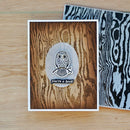 Simon Hurley create. 6" x 6" Clear Background Stamps Bold Woodgrain