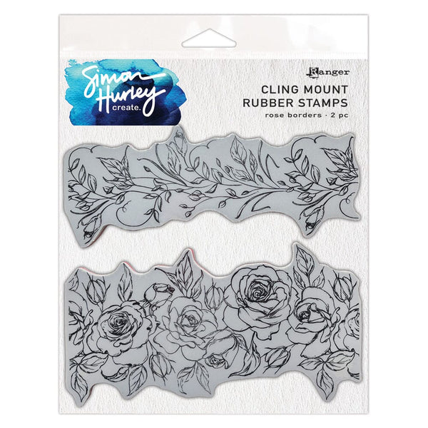 Simon Hurley create. 6" x 6" Clear Stamps Rose Borders