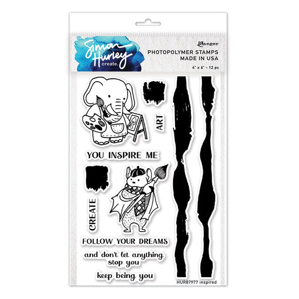 Simon Hurley create. 4" x 6" Clear Stamps Inspired