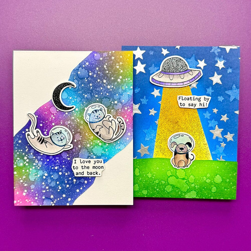 Simon Hurley create. 4" x 6" Clear Stamps Space Friends
