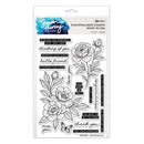 Simon Hurley create. Photopolymer 20 Piece Stamp Set Sketched Peonies