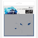 Simon Hurley Create. 6" X 6" Layering Stencil Lemon Branch