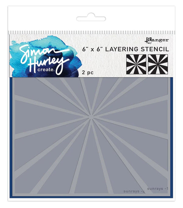 Simon Hurley create. 6" x 6" Layering Stencils Sunrays