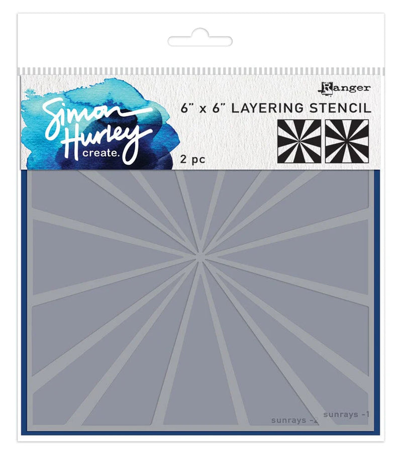 Simon Hurley create. 6" x 6" Layering Stencils Sunrays