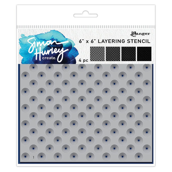 Simon Hurley create. 6" x 6" Stencils Polka Dot Assortment