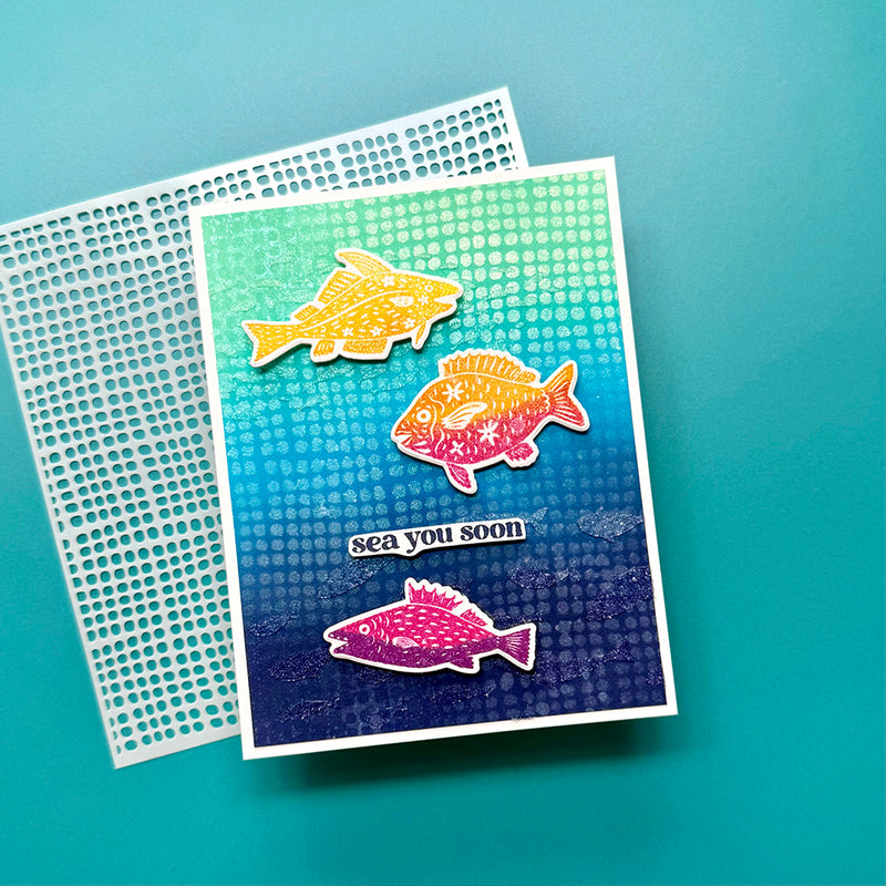 Simon Hurley create. 6" X 6" Stencil Bubbly