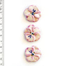 Incomparable Buttons - Large Pink Pansy L100 - Card of 3