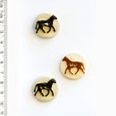 Incomparable Buttons - Round Horses L122 - Card of 5