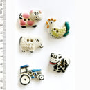 Incomparable Buttons - Farmyard L127 - Card of 5