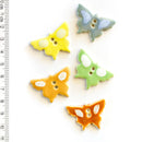 Incomparable Buttons - Multi Butterflies - Card of 5