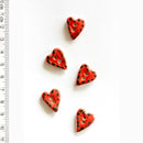 Incomparable Buttons - Red & Black Hearts L191 - Card of 5