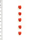 Incomparable Buttons - Red Hearts L198 - Card of 5