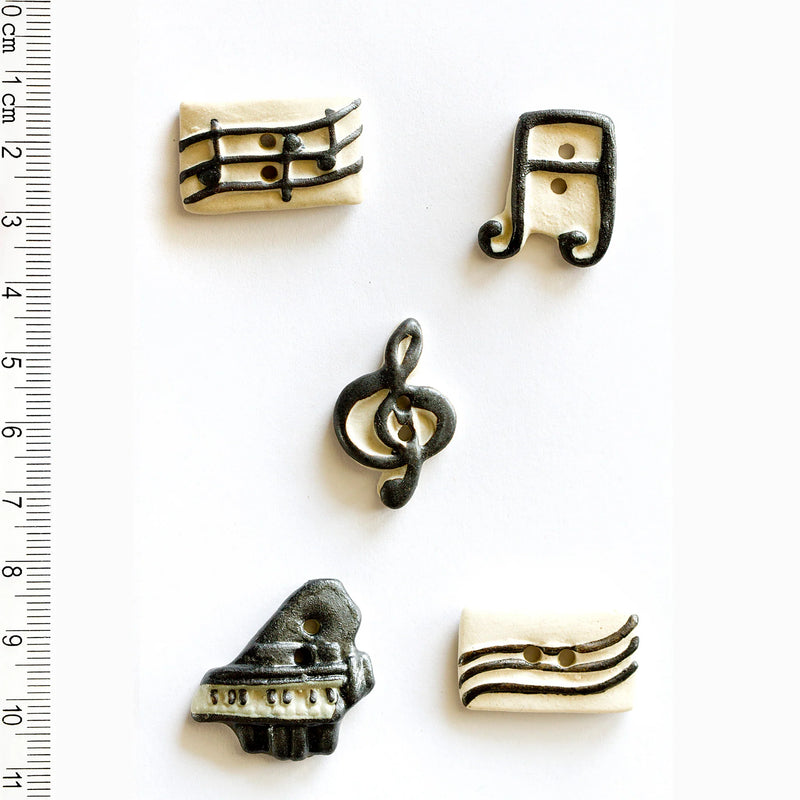 Incomparable Buttons - Musical Themed L210 - Card of 5