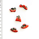 Incomparable Buttons - Red Hats L224 - Card of 5
