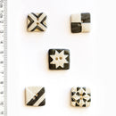 Incomparable Buttons - Black & White Quilt L225 - Card of 5