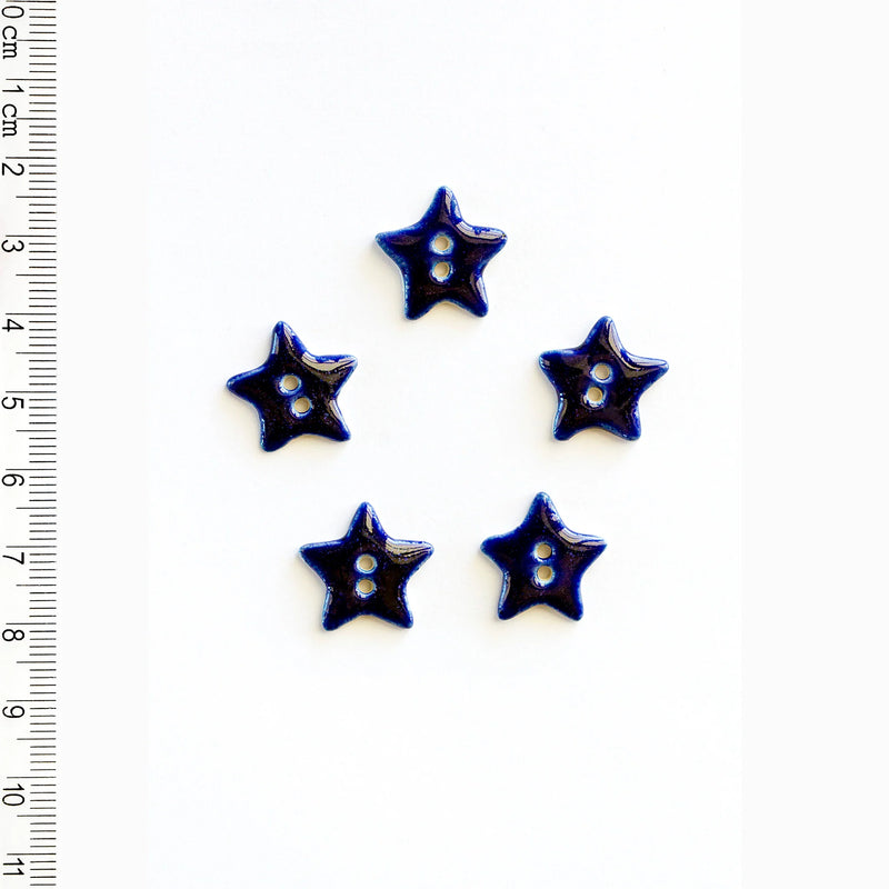 Incomparable Buttons - Navy Stars L234 - Card of 5