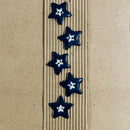 Incomparable Buttons - Blue & White Stars L238 - Card of 5