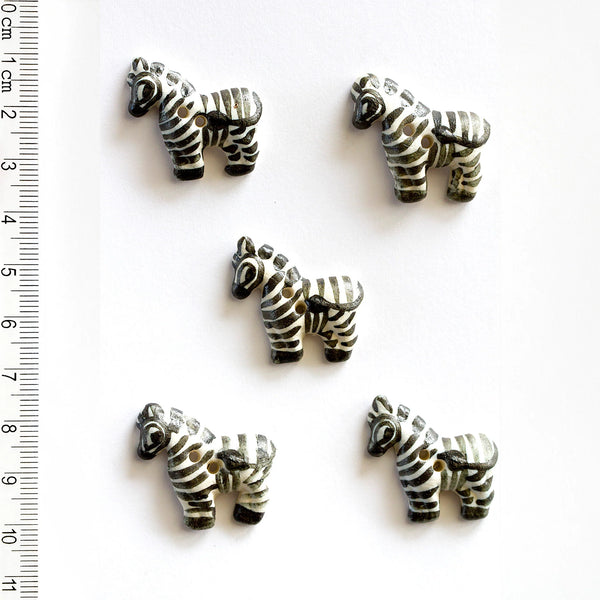 Incomparable Buttons - Zebras L254 - Card of 5