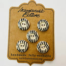 Incomparable Buttons - Striped Circles L292 - Card of 5