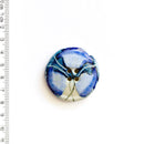 Incomparable Buttons - Large Blue & Fawn Flower L341 - Card of 1