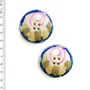 Incomparable Buttons - Large Floral Circles L345 - Card of 2