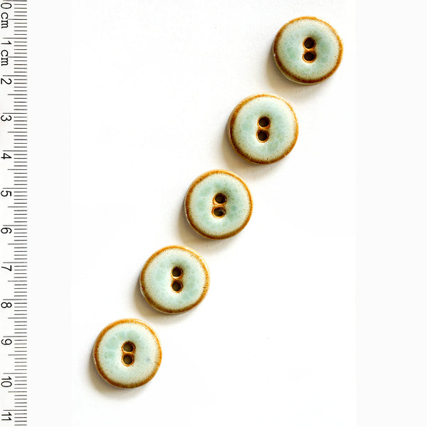 Incomparable Buttons - Medium Blue-Green Round - Card of 5