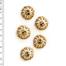 Incomparable Buttons - Brown & White Round L360 - Card of 5