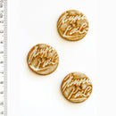 Incomparable Buttons - Large Autograph Round L363 - Card of 3