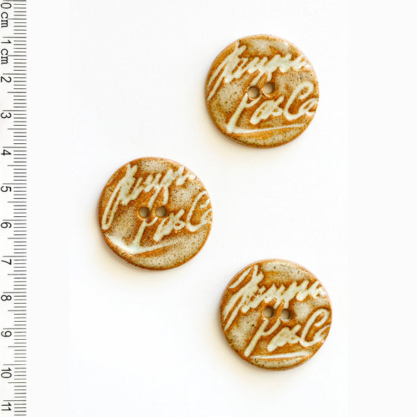 Incomparable Buttons - Large Autograph Round L363 - Card of 3